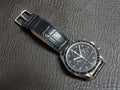 Omega Speedmaster on leather plate