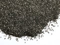 Omega-3 Superfood. Raw Black and white Chia Seeds on white background. Omega-3 Rich Chia Seeds Close-up, a Healthy food Choice.