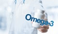 Omega-3 supplements for human health. Doctor recommends taking Omega3. doctor talks about Benefits Omega. Essential vitamins and Royalty Free Stock Photo