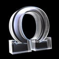 Omega symbol in glass (3d)