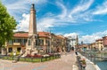 View of historic center of Omegna village, located on the coast of Lake Orta in Piedmont.