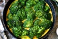 Omelet with broccoli and eggs. Royalty Free Stock Photo