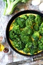 Omelet with broccoli and eggs. Royalty Free Stock Photo
