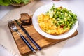 Omelet with cheese and salad Royalty Free Stock Photo