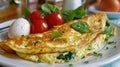 Omelet with cottage cheese and spinach