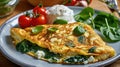 Omelet with cottage cheese and spinach