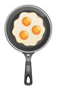 Omelet on frying pan Royalty Free Stock Photo