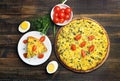 Omelet with herbs and vegetables