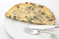 Omelet with mushroom and spring onion Royalty Free Stock Photo