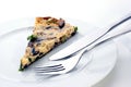 Omelet with mushroom and spring onion Royalty Free Stock Photo