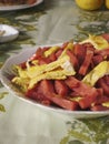 Omelet slices with ham Royalty Free Stock Photo