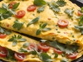 omelet with tomatoes, cheese and spinach