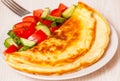 Omelet with vegetable salad Royalty Free Stock Photo
