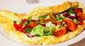 Omelet with vegetable salad Royalty Free Stock Photo
