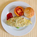 Omelets with tomato Royalty Free Stock Photo