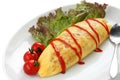 Omelette rice,omurice, japanese food Royalty Free Stock Photo