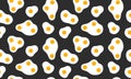 Omelette Scrambled Egg Food Seamless Pattern Flat