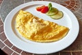 Omelette with tomatoes and cucumbers Royalty Free Stock Photo