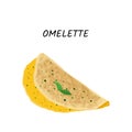 Omelette vector meal illustration. Isolated on white background.