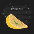 Omelette vector meal illustration. Isolated on white background.