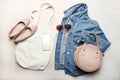 Omen`s denim jacket, shoes, bags and accessories