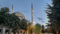 Omer duruk mosque external view with minarets in atakoy district.