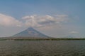 Ometepe island in Nicaragua lake. Volcanoes Concepcion left and Maderas right Royalty Free Stock Photo