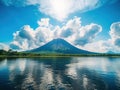 Ometepe vulcano Concepcion view Made With Generative AI illustration