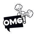 Omg comic words in speech bubble isolated icon Royalty Free Stock Photo