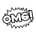 Omg comic words in speech bubble isolated icon Royalty Free Stock Photo