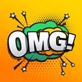 omg lettering comic text sound effect speech bubble in retro sty Royalty Free Stock Photo