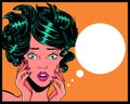 OMG Retro Pop Art Illustration Of Woman With The Speech Bubble
