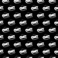OMG seamless pattern isolated on black background Royalty Free Stock Photo