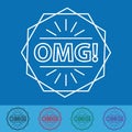 OMG! Sticker Or Button - Vector Illustration - Different Colors Royalty Free Stock Photo