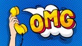 OMG word bubble in pop art comics style.