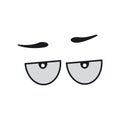 ÃÂ¡omic eye cartoon vector illustration expression character icon. Face emotion element symbol fun. Cute and happy eyebrow humor