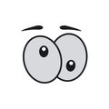 ÃÂ¡omic eye cartoon vector illustration expression character icon. Face emotion element symbol fun. Cute and happy eyebrow humor