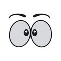 ÃÂ¡omic eye cartoon vector illustration expression character icon. Face emotion element symbol fun. Cute and happy eyebrow humor Royalty Free Stock Photo