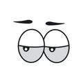 ÃÂ¡omic eye cartoon vector illustration expression character icon. Face emotion element symbol fun. Cute and happy eyebrow humor Royalty Free Stock Photo