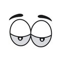 ÃÂ¡omic eye cartoon vector illustration expression character icon. Face emotion element symbol fun. Cute and happy eyebrow humor Royalty Free Stock Photo