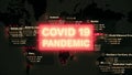 Omicron covid Global coronavirus COVID-19 pandemic map with red pinpoints of infected cities with health statistics data