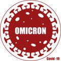 Omicron images red. Omicron logo vector. Omicron new virus strain vector