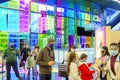 Peoples waiting in line for a Covid-19 Omicron vaccin at the Palais de Congres Montreal Royalty Free Stock Photo