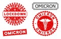 OMICRON Red Corroded Stamps