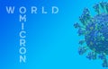 Omicron SARS COV 2. Covid 19, coronavirus banner and wallpaper