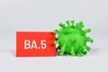 Omicron subvariant BA.5 virus mutation concept