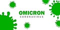 Omicron variant of COVID-19, which New strain of coronavirus. Omicron. Green Vector illustratoin