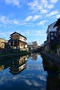 Omihachiman historic town along the canal in Japan