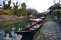 Omihachiman historic town along the canal in Japan