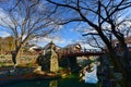 Omihachiman historic town along the canal in Japan